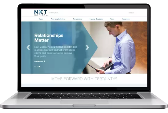 Image of naxt capital website design and developed by rehan ur rashid